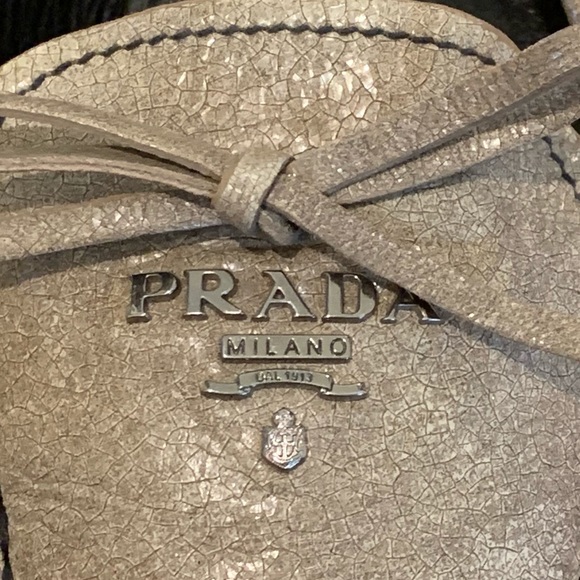 Prada Metallic Bow Driving Loafers Flats 37 - Picture 2 of 14